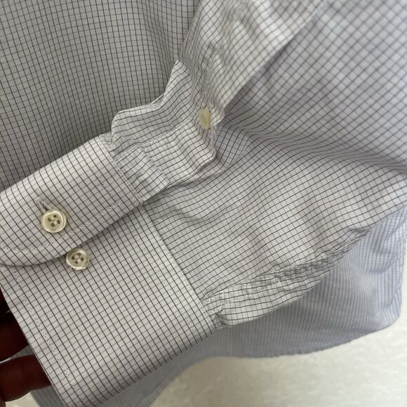 Luciano Ceccarelli | Italy Made Windowpane Checker Long Sl Shirt 16.5 34-35 - Picture 5 of 6